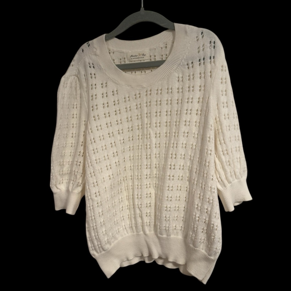 Anthropologie Cream Knit Sweater